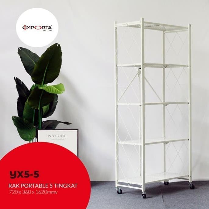 Rak Besi Susun 5 Tingkat / Rak Serbaguna / Rak Susun 5 Portable Import Matchacyas
