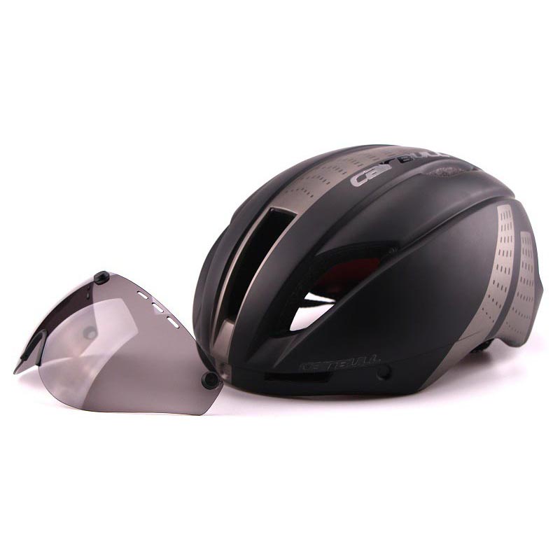 CAIRBULL Helm Sepeda Magnetic Visor Removable Lens - Size L - Black/Gray