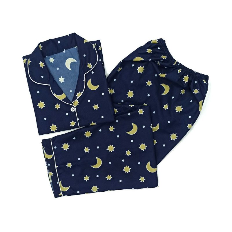Baju Tidur Wanita / Piyama Wanita Tie Dye Set Motif Kekinian-Starmoon Navy