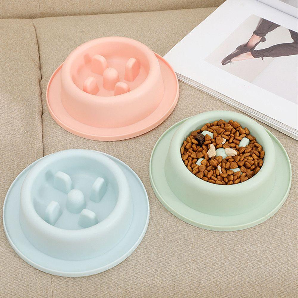 Mangkok Makan Lambat Perlengkapan Hewan Peliharaan Plastik Anti Slip Anti Tersedak Mangkuk Dispenser Makanan Puppy Mangkuk Pet Baskom