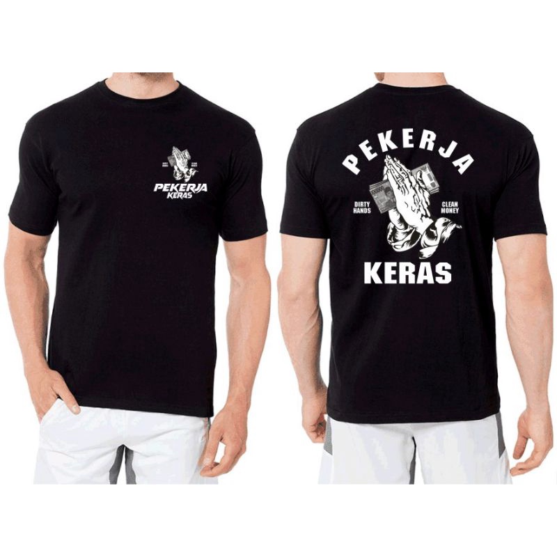 NEL- KAOS PRIA/KAOS COWOK DISTRO/T-SHIRT PEKERJA KERAS KAOS PEJUANG RUPIAH FIT L-XL