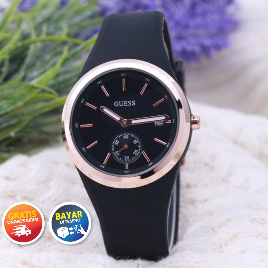 Jam Tangan Wanita Guess Tali Rubber Original / jam tangan wanita keren / jam tangan wanita cantik
