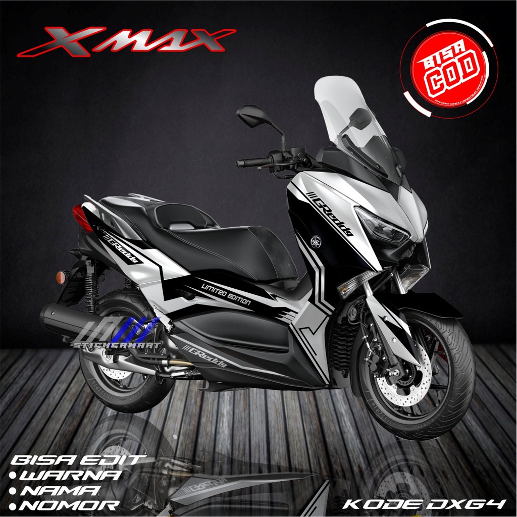 Sticker decal full body Yamaha Xmax Hitam Putih