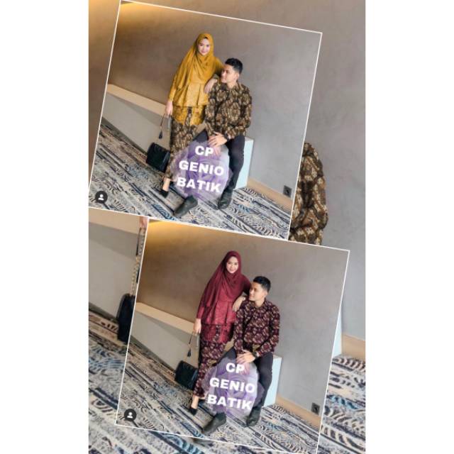 PAKAIAN COUPLE GENIO BATIK PAKAIAN WANITA DAN PRIA  BAHAN BATIK, BRUKAT TULANG, FURING .