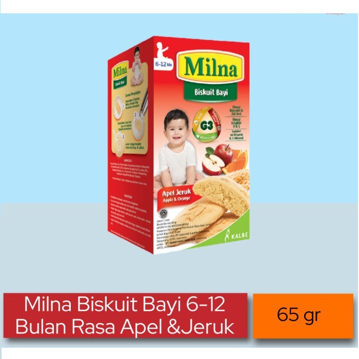 BISKUIT BAYI MILNA Rasa APEL JERUK 65gr