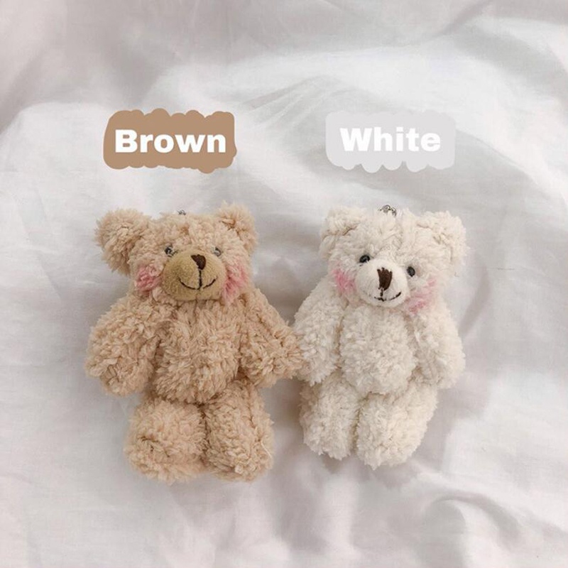 Gantungan Kunci Bentuk Boneka Beruang Lucu Bahan Plush Lembut