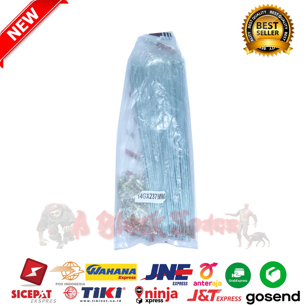Jari Jari Ruji Spoke Sepeda Ukuran 24 CHROME 1 pcs 14GX237mm