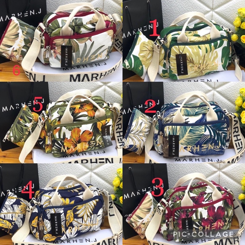 Tas FLOWER 4 RUANG canvas FREE POUCH+ DUSBAG+paperbag UK 24x16cm kode 7733