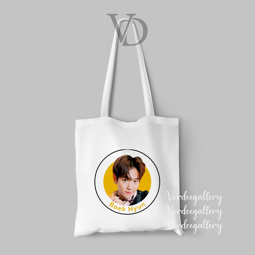 TOTE BAG BAHAN KANVAS MOTIF exo fanart  face / korean TOTEBAG / TAS BELANJA