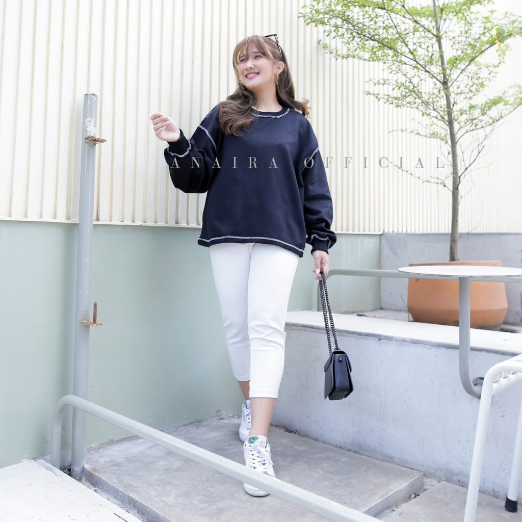 SWEATER OVERSIZE WANITA OUTSIDE SEAM  SWEATER WANITA DAN PRIA SWEATER CREWNECK SWITER