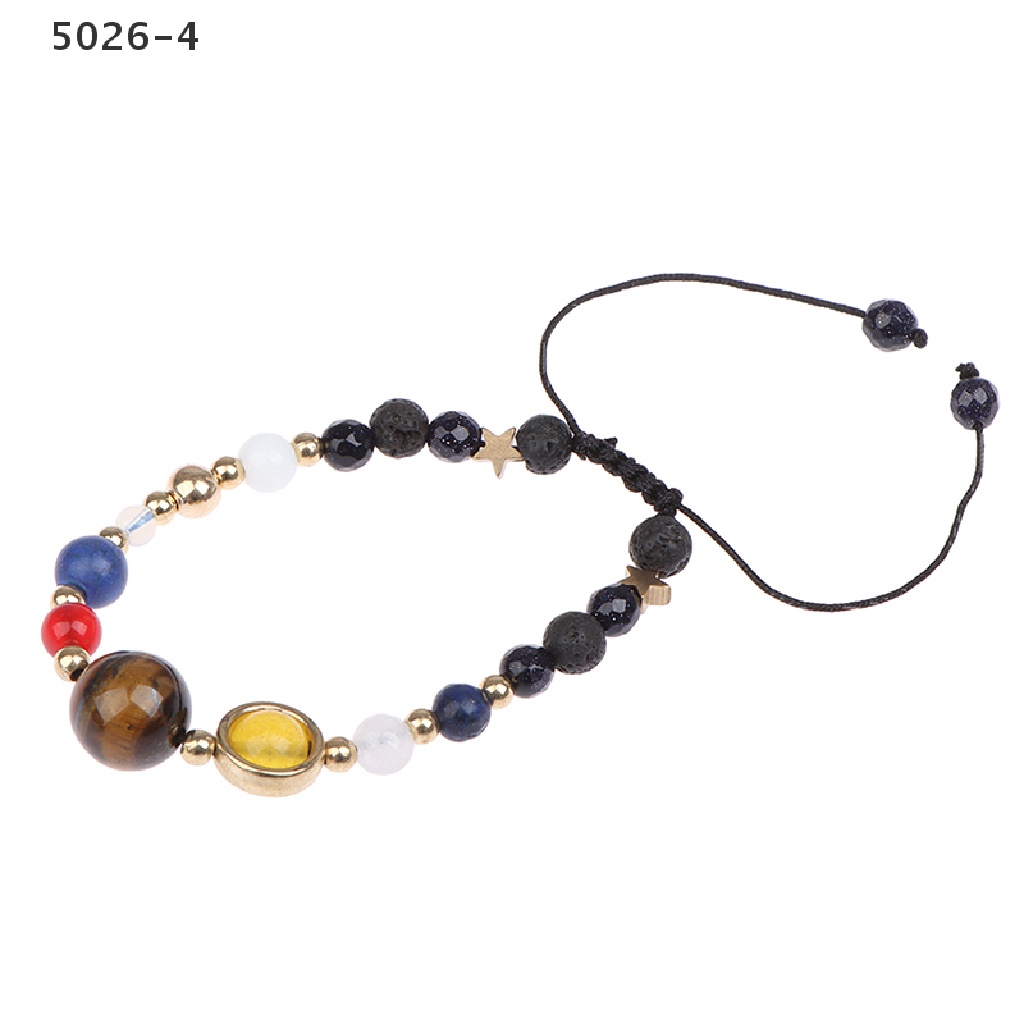 5026-4 Universe Solar System Eight Planet Stone Beads Bracelet Chain Jewelry Gifts 5026-4