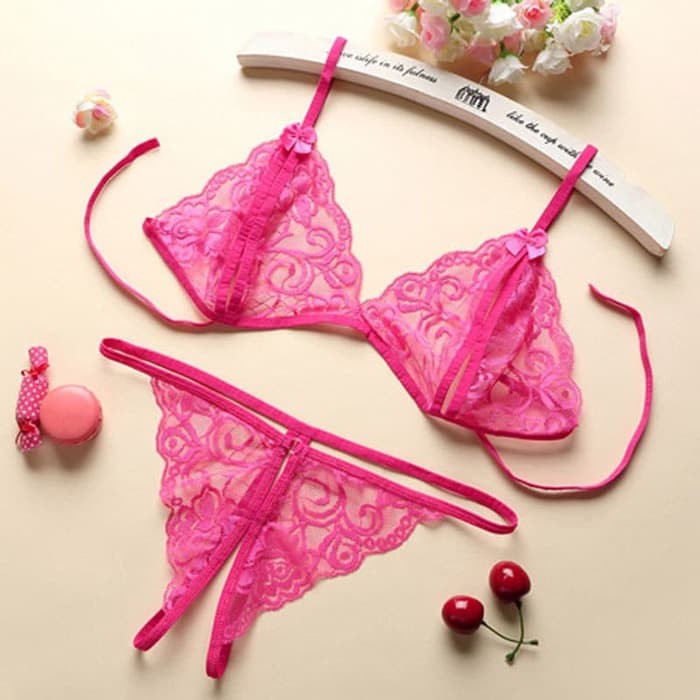 Lingerie Sexy Bra Sets Sexy Lingerie G string A129   Ungu Diskon
