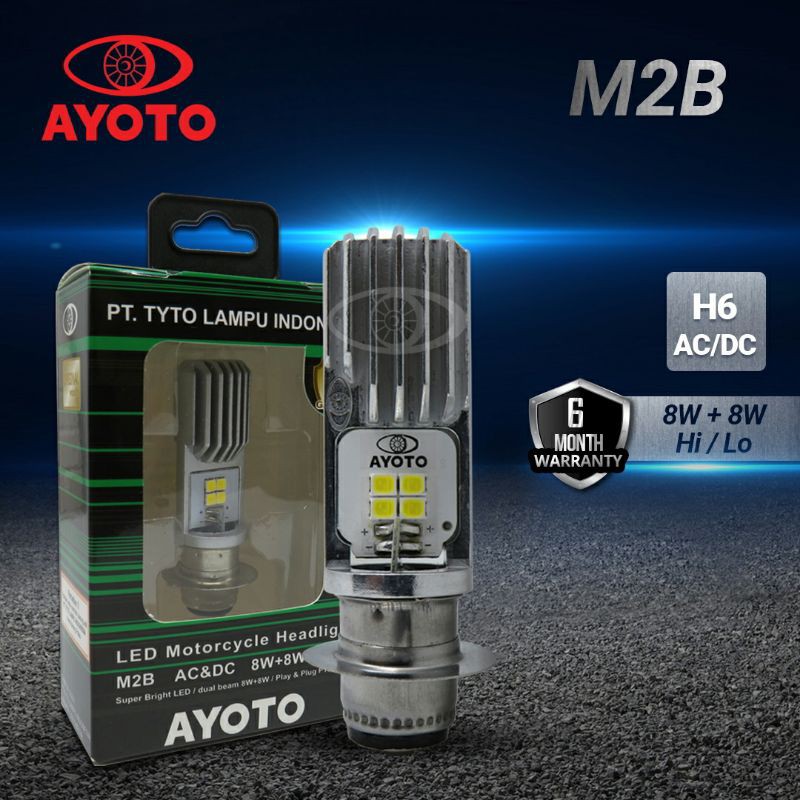 LAMPU MOTOR LED BEBEK MATIC MOTOR AYOTO M2B AC DC HI LO