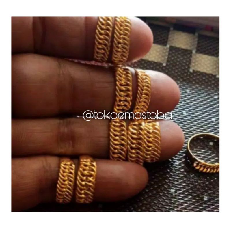 acc Cincin setengah rante emas toba emas london 24k emas toba berat 4gram