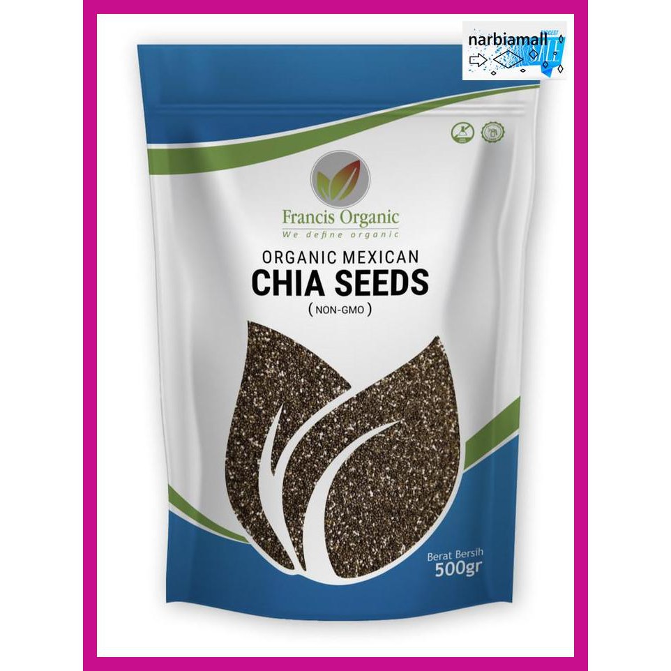 

U8Tyuj7- Organic Black Chia Seed Mexico / Chia Seed Mexico Organik ( 500Gram ) E4Wr46-