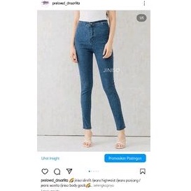 jiniso slimfit /jeans highwaist /jiniso body goals/ jeans panjang /jeans wanita