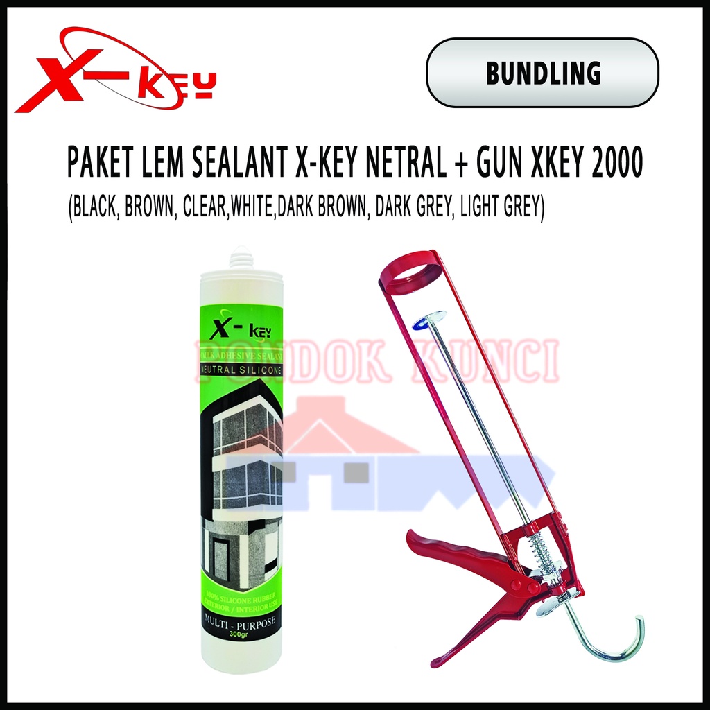 

Paket Tembakan Silicone Sealant XK2000 + Sealent Xkey Netral 300ML Lem Kaca Netral Termurah dan Berkualitas