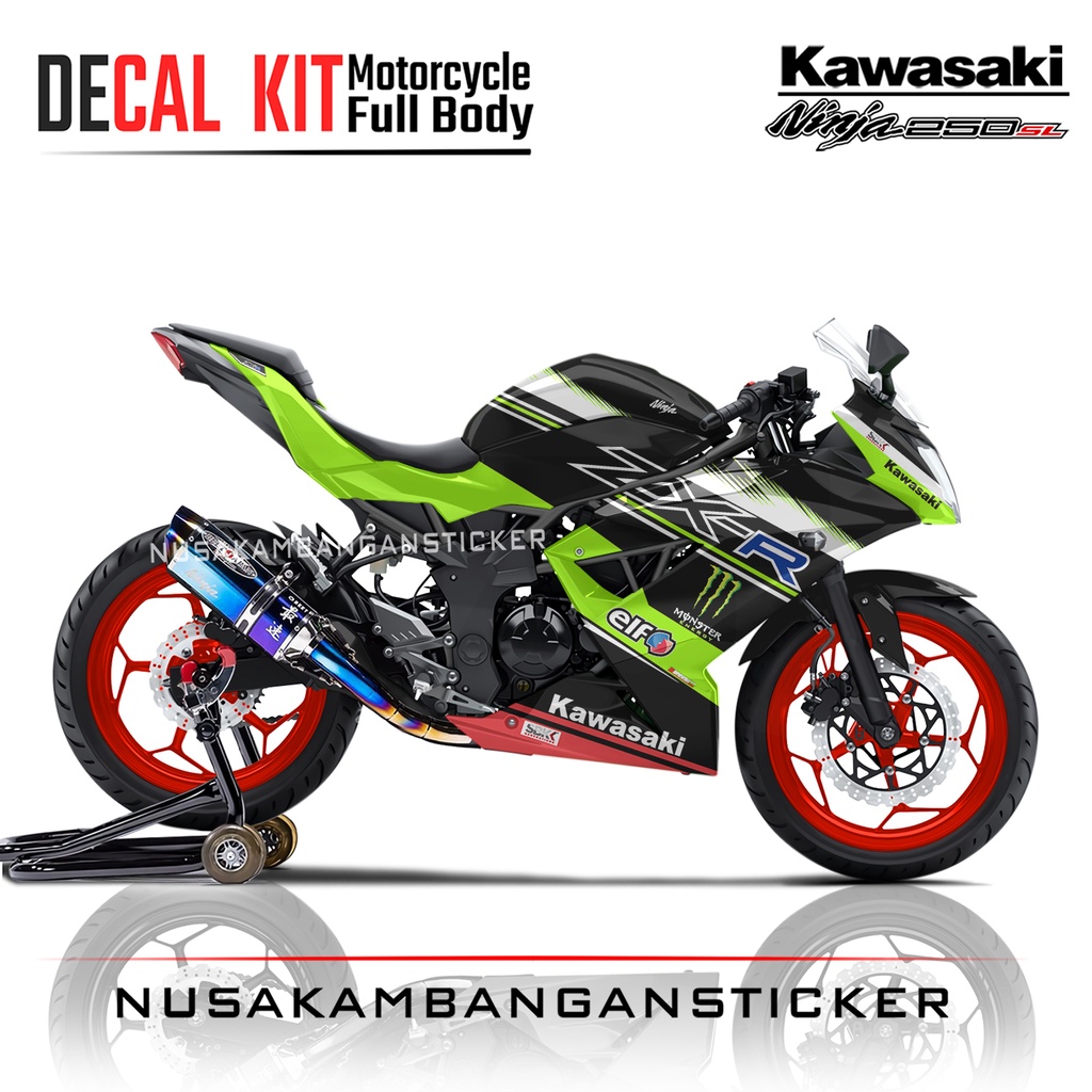 Stiker Ninja 250 SL Mono Livery ZX Green Lime