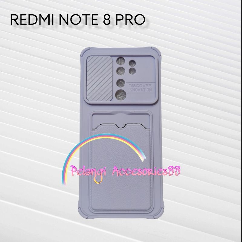 CASE REDMI NOTE 8 PRO SOFTCASE SLEDING WARNA WARNI SLOT CARD