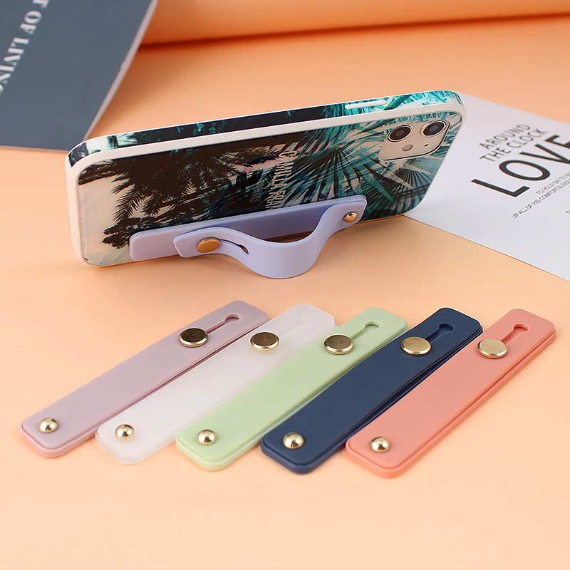 4 Colors TPU Phone Finger Ring Holder/ Candy Color Wrist Strap Push-Pull Bracket