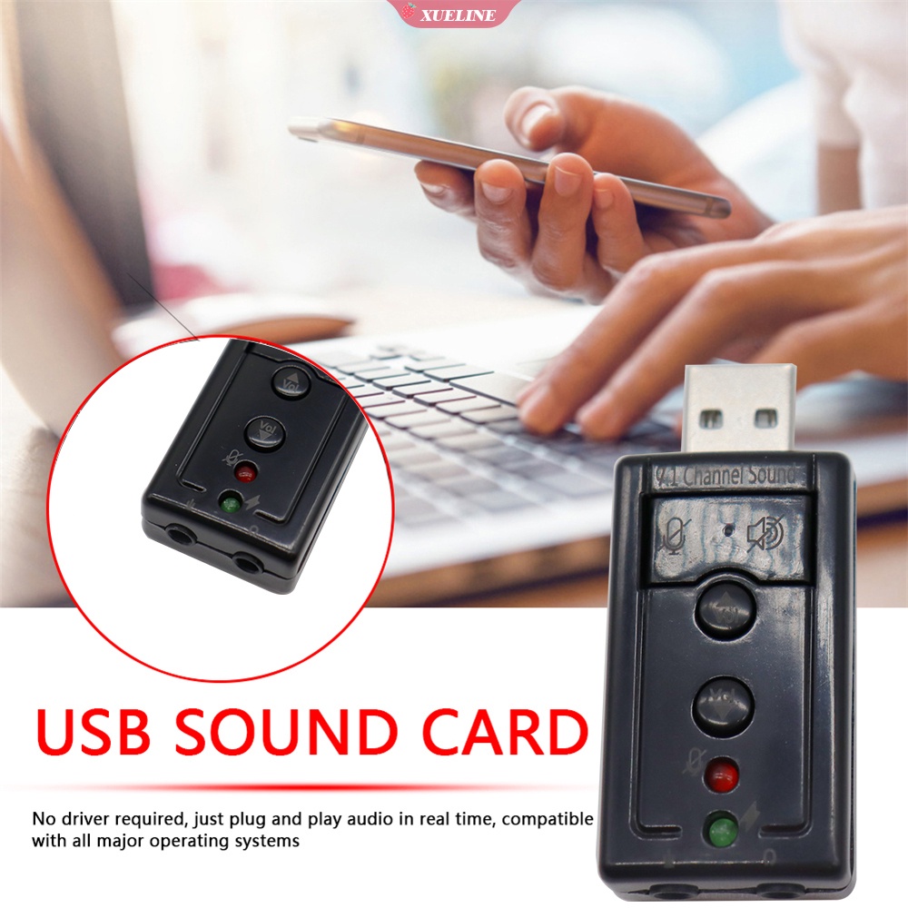 Adapter Sound Card Eksternal Usb Ke Jack Audio 3.5mm Untuk Laptop