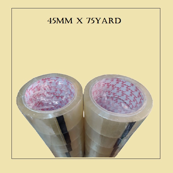 Lakban Bening 75 yard FULL x 45mm Warna Bening