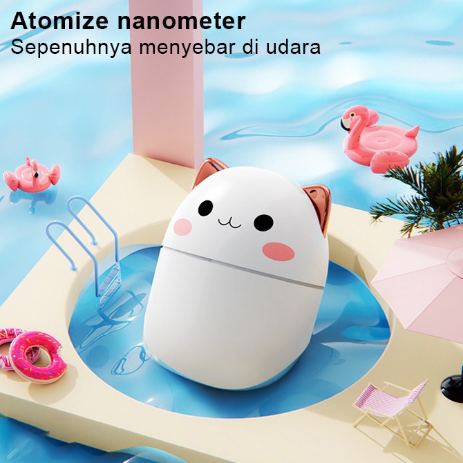 100% ORI Cute Kucing Humidifier 250ML Essential Oil Diffuser Aroma Terapi Pengharum Ruangan