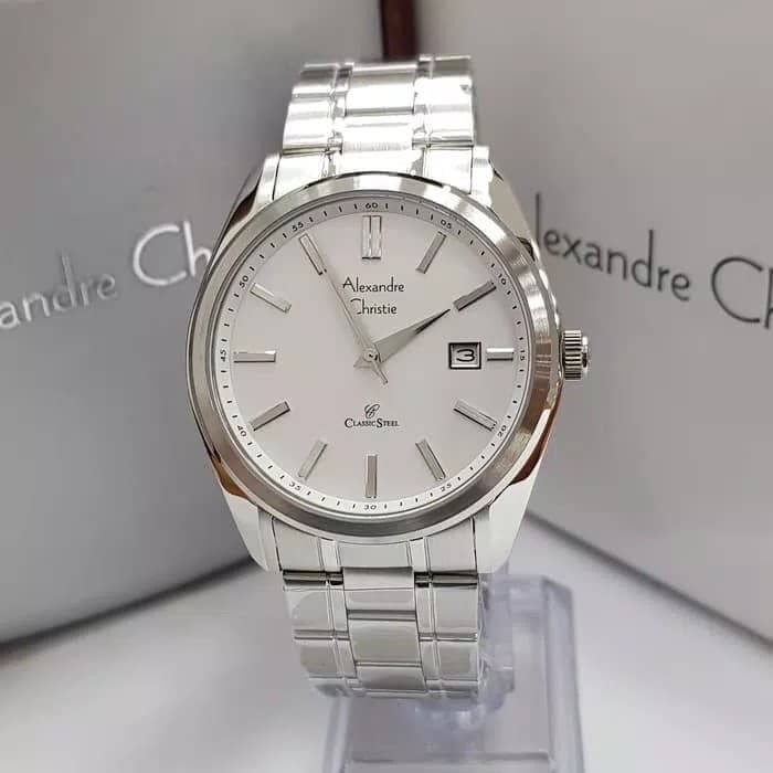 Jam Tangan Pria Alexandre Christie 8514 Original Silver ori