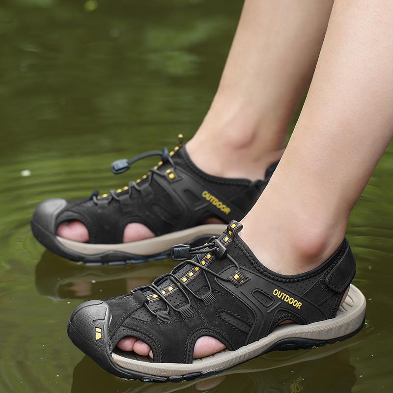  Sepatu  Sandal  Anti Selip Bahan Kulit untuk Pria  Shopee  