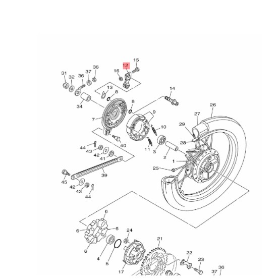 lever camshaft paha rem belakang jupiter z zx new 115 robot vega zr rr ori ygp 5D9-F5355-00