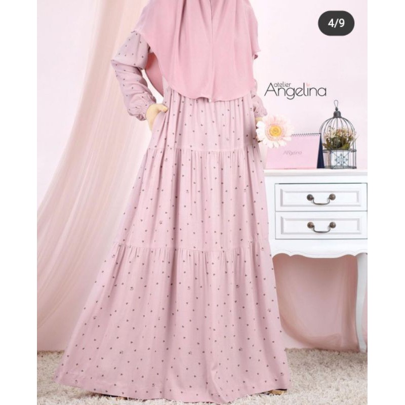 Bella Dress Lil Heart Pale Mauve M by AtelierAngelina