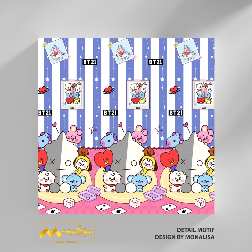 Monalisa Waterproof Sprei Uk 160/180 - Fun BT21