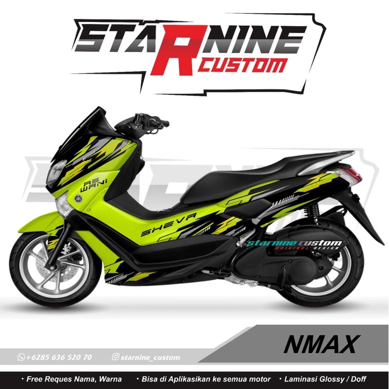 decal nmax old hijau stabilo full body sticker nmax