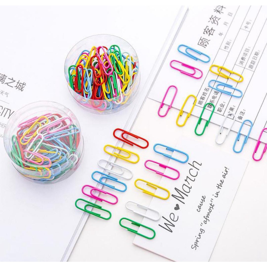 

AT Klip Kertas / Paper Clips Warna Warni Isi 50 pcs