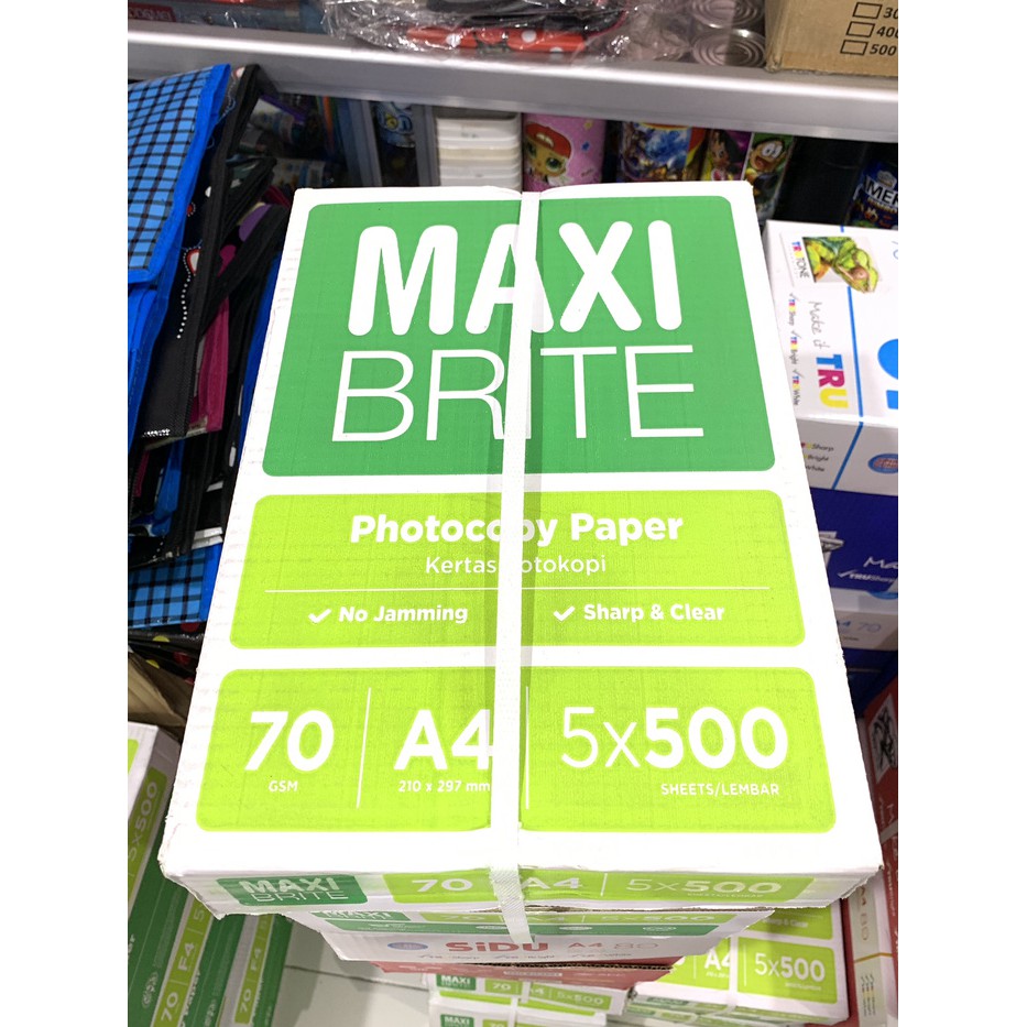 

Eksklusif Kertas HVS A4 70 gsm MAXI BRITE Khusus Gojek / Grab Elegan