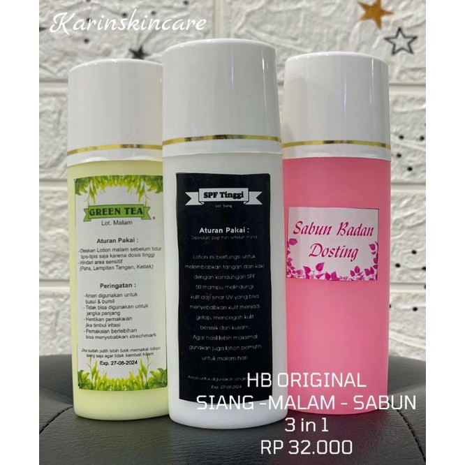 PAKET HB GREEN TEA / HB DOSTING / LATION GREEN TEA ORIGINAL 3in 1 (HIJAU/KUNING)