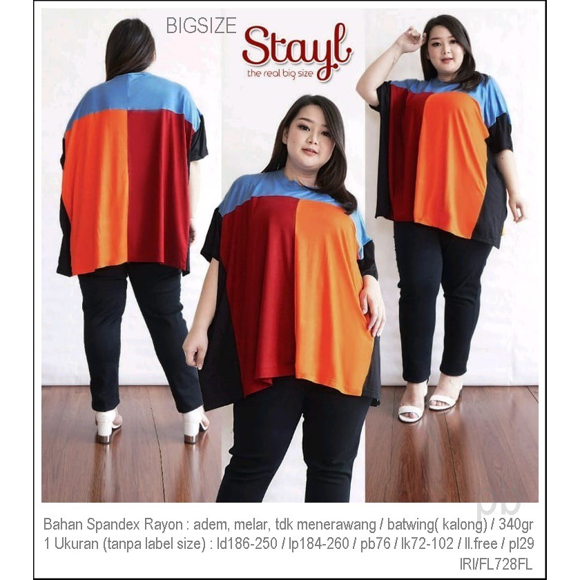 Blouse Jumbo  Baju  Atasan  Wanita  Big Size Ukuran Besar 