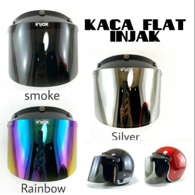 KACA HELM RETRO KACA FLAT JPN CARGLOS HELM CLASSIC  3 KANCING KACA BOGO BUBBLE INJAK DATAR