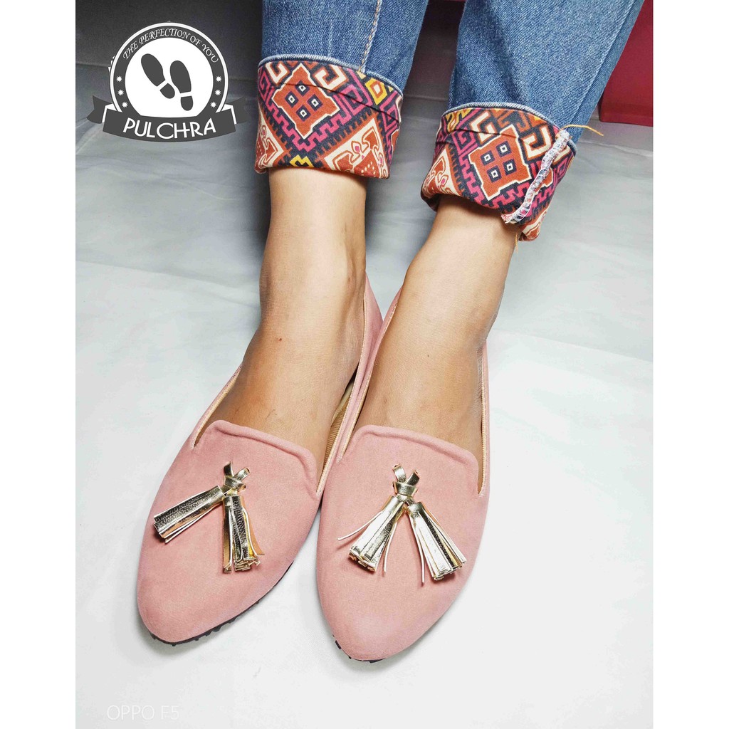 IKILOSHOP Sepatu Wanita Flat Shoes T1034 Cewek Flatshoes Kuncir Teplek Trepes