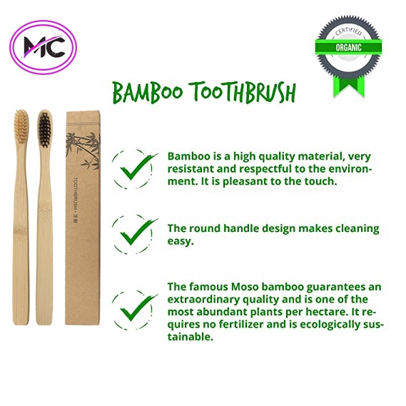 Sikat Gigi Bambu Arang Extra Soft Eco Friendly Bamboo Toothbrush Natural  Lembut Bersih Aman Untuk Gigi Premium Murah