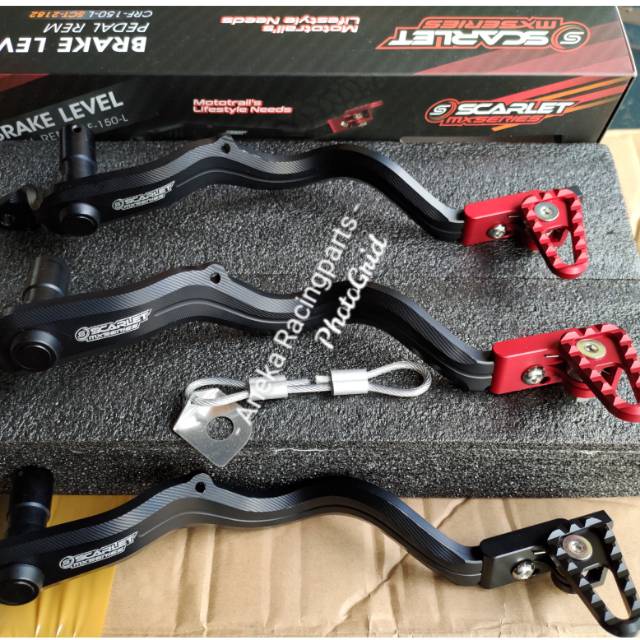 Tuas rem crf 150 supermoto cnc stelan scarlet racing / pedal rem crf model stelan supermoto