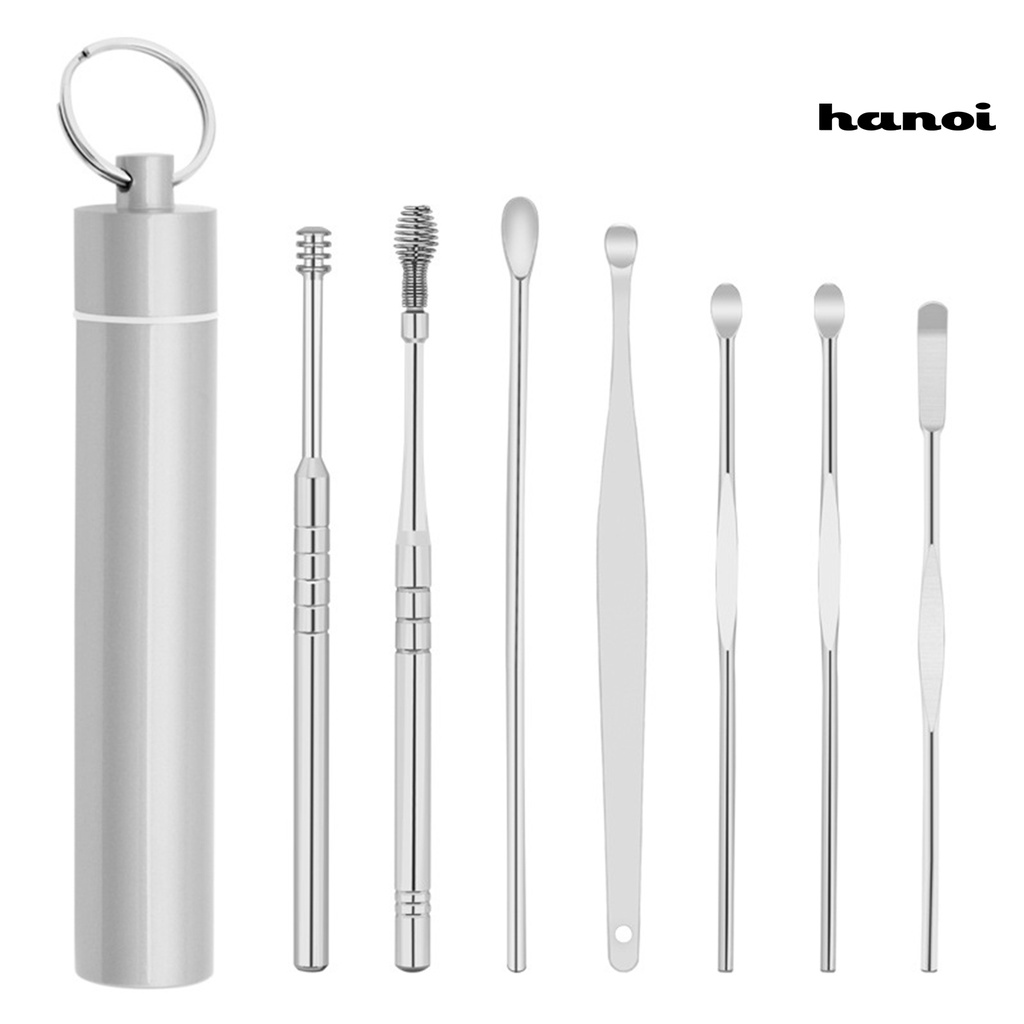 HQTM_1 Set Ear Cleaning Set Portable Excellent Workmanship Stainless Steel Home Ear Wax Remover for Daily Life