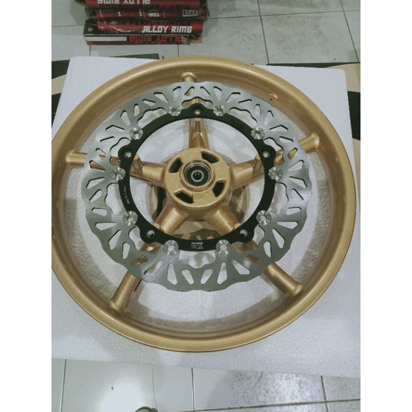 PAKET GANTENG VELG PELEK RCB ROSSI SATRIA FU GSX 150 + CAKRAM FLOATING FU SET ORIGINAL TDR 320MM