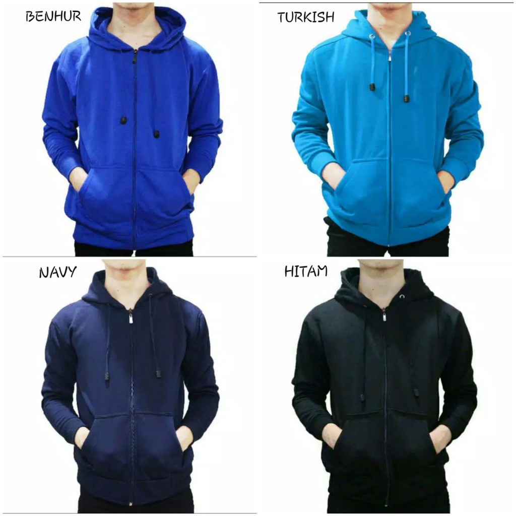 JAKET HOODIE UNISEX ( PRIA/WANITA ) ZIPER COKLAT