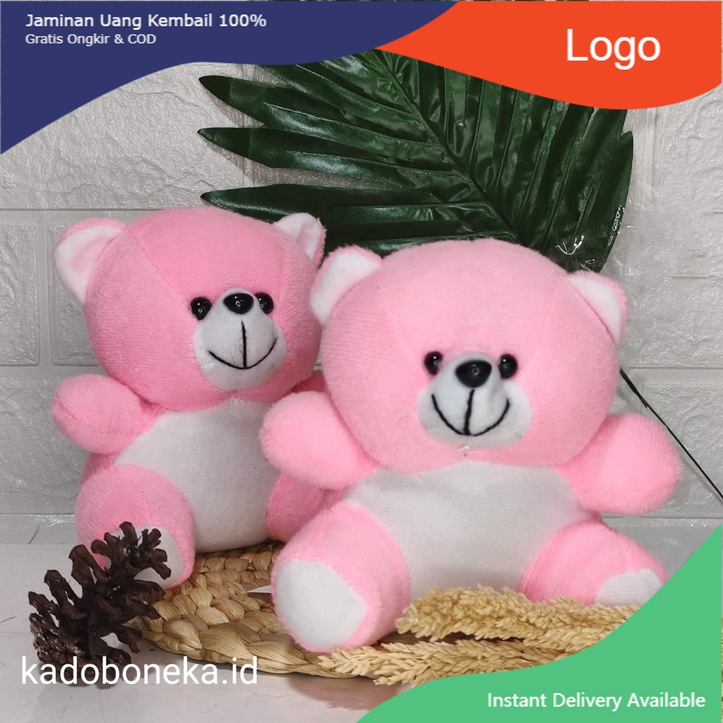boneka mini beruang kecil pink soft / boneka capit / boneka mini SNI beruang tedy bear pink