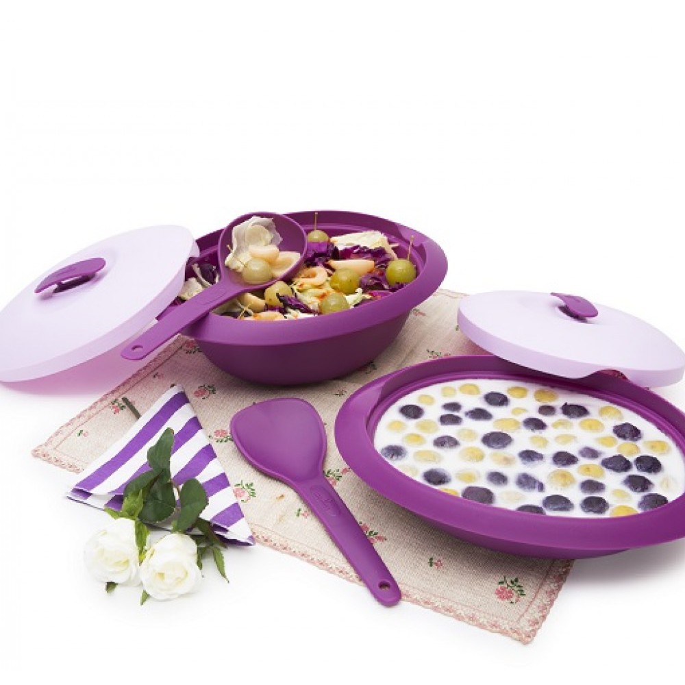 Amethyst Serving Set Mangkok Piring Plastik Wadah Saji Makanan Ddc