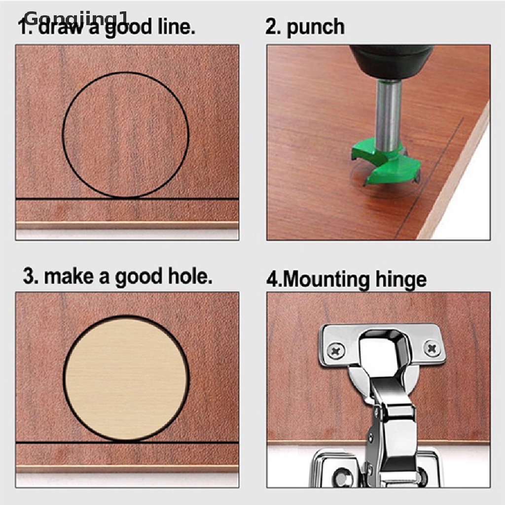 Gongjing1 Alat Bantu Pembuat Lubang Engsel 35mm Untuk Tukang Kayu