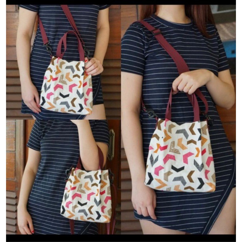 SLING BAG KANVAS MINI TAS SELEMPANG KANVAS WANITA