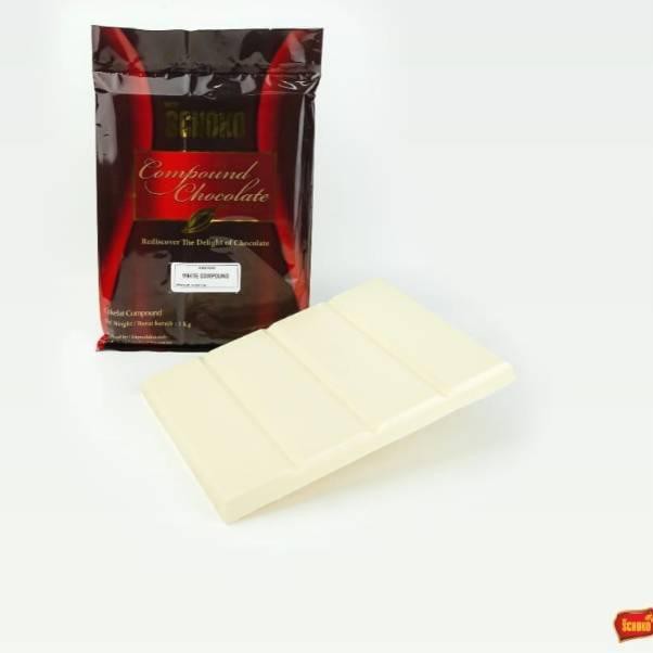 

[KODE 8635] White Chocolate Compound SCHOKO 1kg / cokelat blok putih / white chocolate block / coke