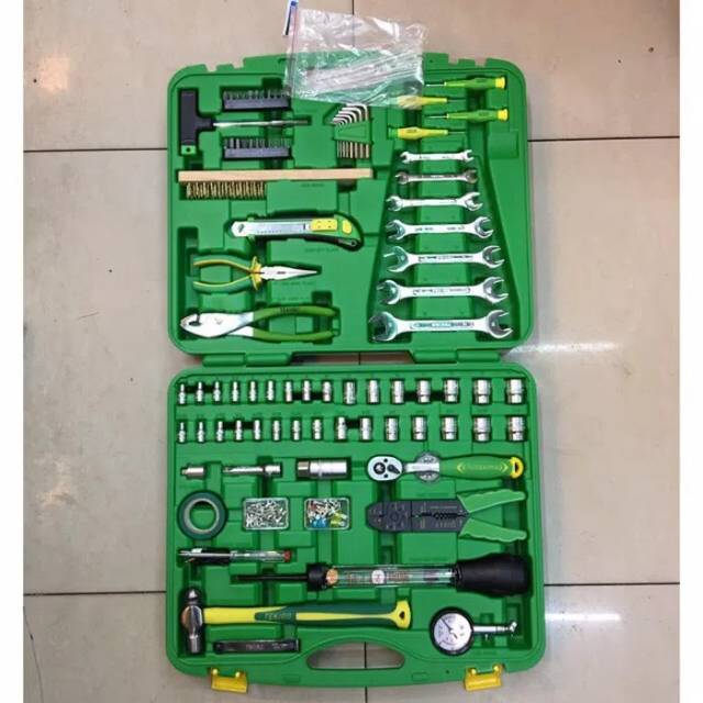 TEKIRO mekanik tool set 130 pcs box plastik / perkakas kunci